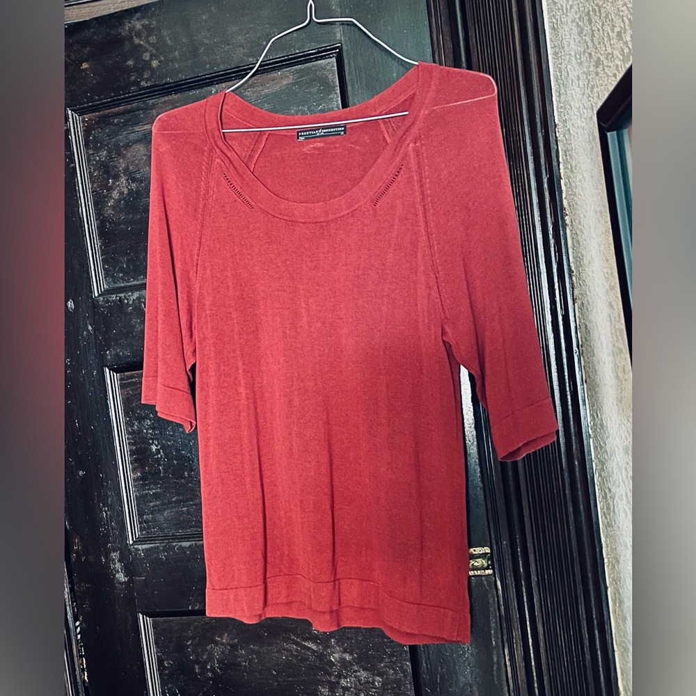 Peruvian Connection Burgundy Knit Sweater